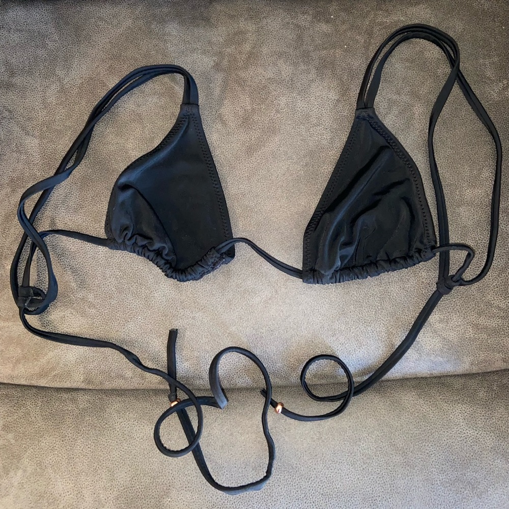 White fox black triangle bikini